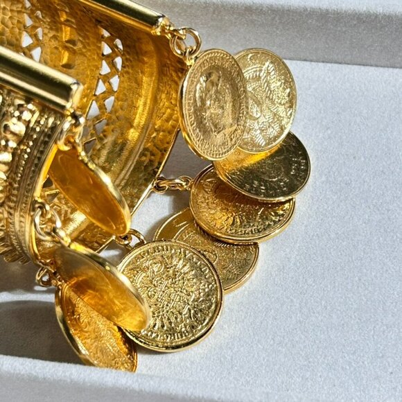 Ben-Amun gold cuff with coins bracelets <Rihanna> - Picture 9 of 13